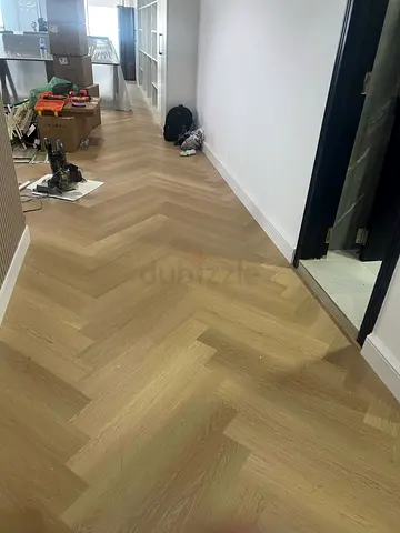 My light oak herringbone engineered wood flooring – recently installed