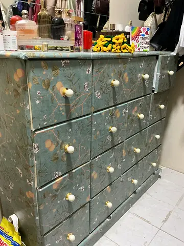 Elegant Floral Design Storage Cabinet