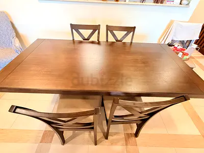 Wooden Dining Table Set with 6 chairs