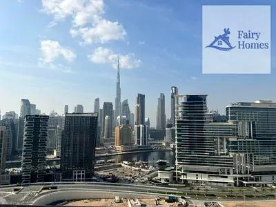 شقة استوديو | UPSIDE BUSINESS BAY | إطلالات برج خليفة والمارينا | شرفة