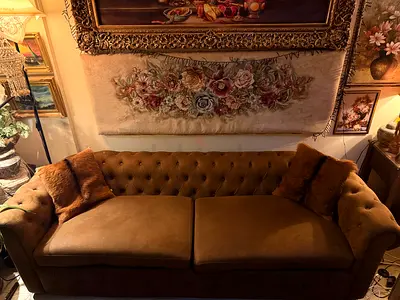 Elegant Vintage Sofa in Brown