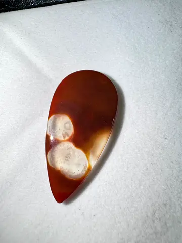 Polished Teardrop Botswana Agate Cabochon with Orbicular Pattern