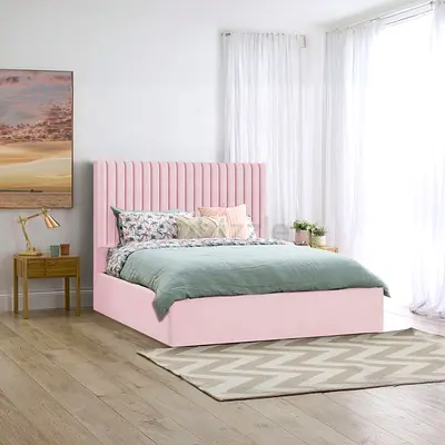 Pink Brand new Queen size bed storage bed Queen bed mattress good Quality
