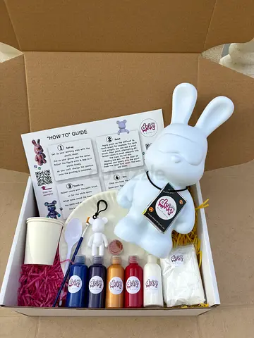 DIY Complete Cool Bunny 33cm kit Crown Jewel with keychain and glitter!