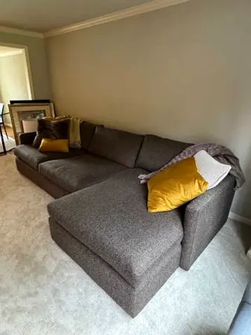 L-Shaped Cratebarrel Sectional feather filled sofa