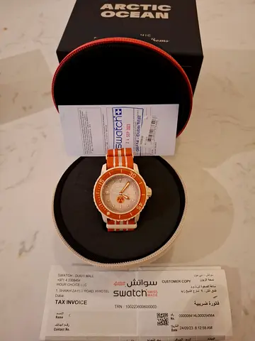 Blancpain Swatch Arctic Ocean mens watch with box and invoice