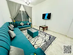 Luxury Apartment ✨ One bedroom and living room with balcony for monthly rent in Al Rawda 3. Fully 