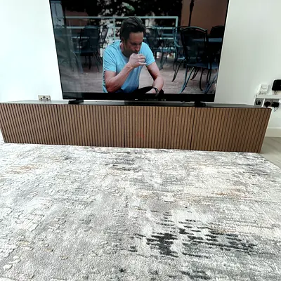 BESTÅ TV bench with doors, black-brown Björköviken/brown stained oak veneer, 240x42x38 cm