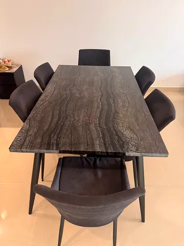 Stylish Black Dining Table with Chairs