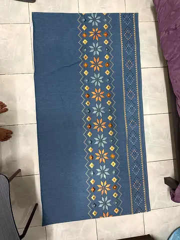 Blue geometric rug - good condition