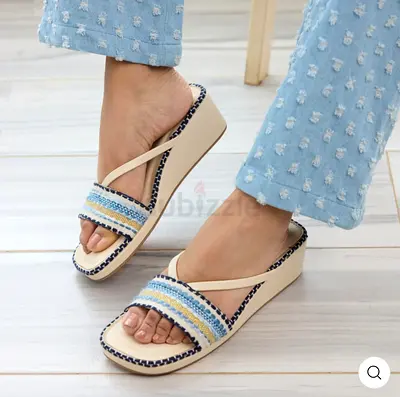 CAI Blue Lace Wedges - Size 38