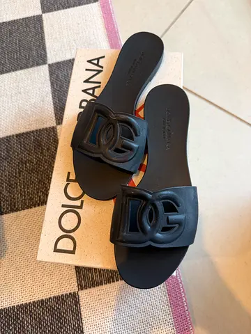 Authentic Dolce and Gabbana Rubber Slides size 38 black