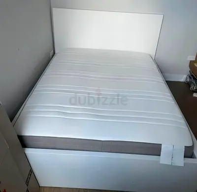 Malam double size bed 140/200cm bed with 2 storage drawers underneath and Ikea mattress