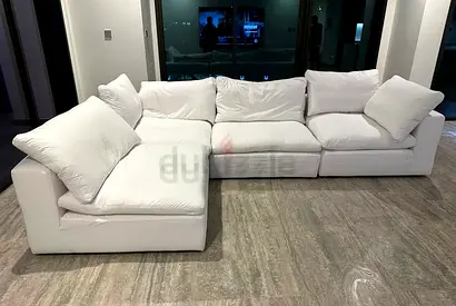 Marina home brand new sofa white colour 4 seats with ottoman