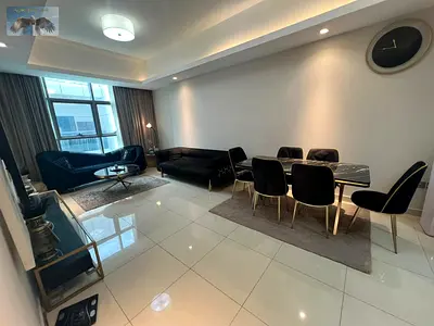 شقة مفروشة غرفتين وصالة في أبراج غلفا، 2 حمام، بلكونة، جم ومسبح وباركن خاص، جاهزة للسكن، إيجار 72 ألف سنوي