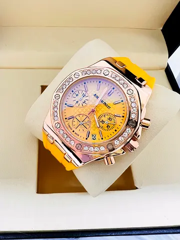 Stylish Rose Gold and Yellow Chronograph Watch