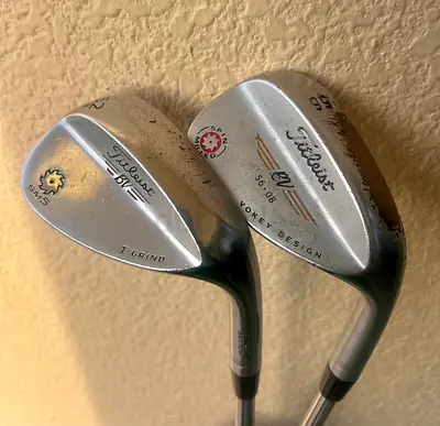 Pair of Titleist Vokey wedges used (SM5 62 degrees/Vickey design 56 degrees )