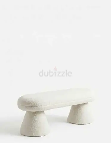 Modern White Upholstered Bench