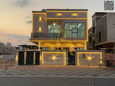 Luxury villa for sale in Al Helio 2 - Elegant design featuring 5 spacious bedrooms and ultra-luxurious finishes in a strategic location in Ajman 🏡✨