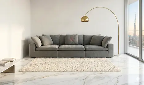 Dark gray pianca feather 🪶 filled modular sofa