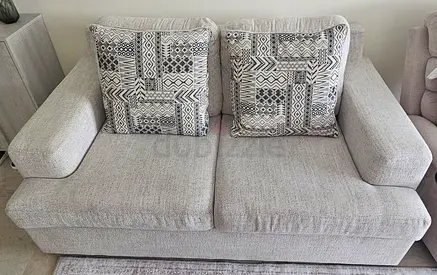 2 seater - Gray Sofa with Decorative Cushions