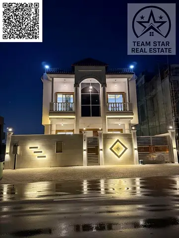 **فيلا فاخرة للإيجار بالحليو – 4 غرف ماستر ورووف | موقع مميز قريب من شارع محمد بن زايد**