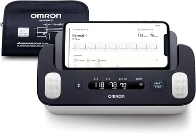 OMRON Complete Smart Home Blood Pressure Monitor and ECG for Hypertension Monitoring