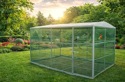 Large Outdoor Bird Aviary (Flight Cage) - Metal Frame, Good Condition