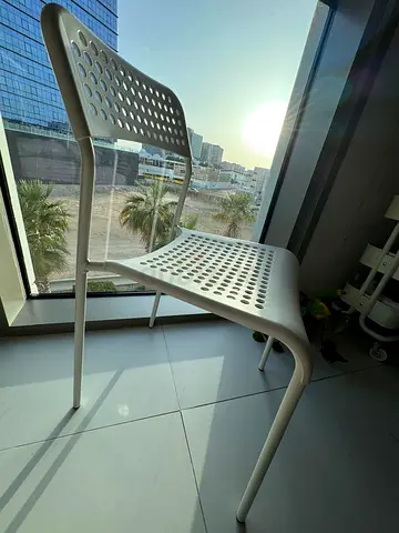 IKEA White Perforated Plastic Dining Chair - good condition
