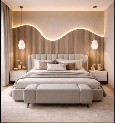 Elegant Customizable Modern Bed Frame with Upholstered Headboard – Design Your Dream Bedroom