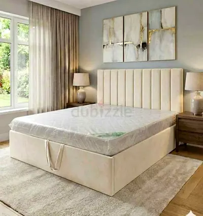 Cream koshan Brand new Queen size bed frame storage bed double bed king bed Queen bed mattress