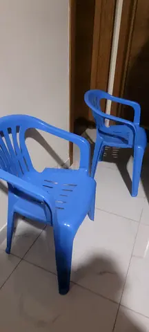 blue plastic chair - good condition