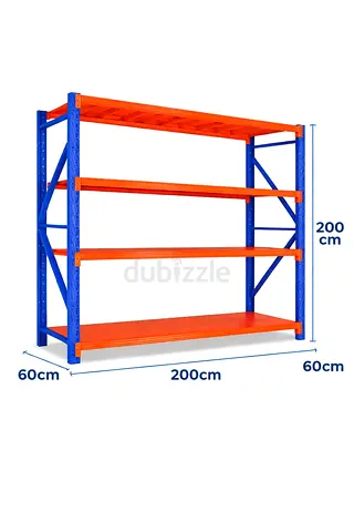 Heavy-duty Industrial Storage Rack (200x60x200 cm) - 4 Shelves