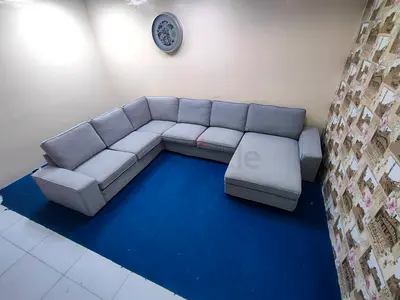 Ikea gray five seater corner sofa