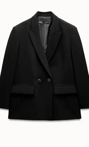 Black Zara Double-Breasted Blazer