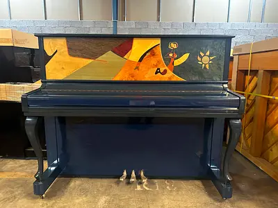 Samick Upright Piano Blue Design