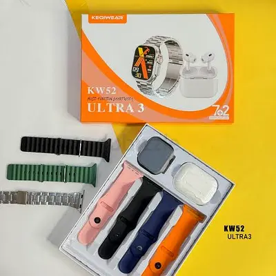 KW52 Ultra 3 Smartwatch with extra straps and TWS earbuds Brand New selad packed