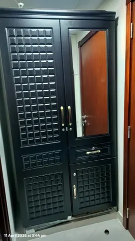 Black Wardrobe/Armoire with Mirror  Drawers