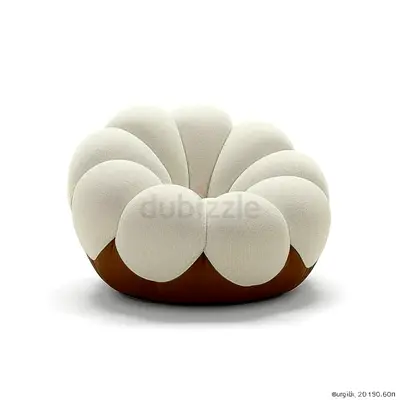 Plush cloud-style ivory lounge chair