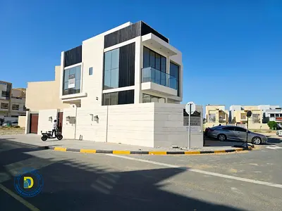 Great price: Corner villa with 4BR and a roof terrace, including registration fees, Al Zahiyah. Freehold. Bank financing .