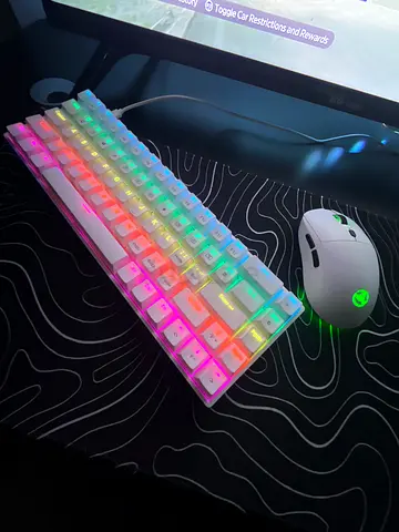 White RGB Mechanical Keyboard + Gaming Mouse (PC)