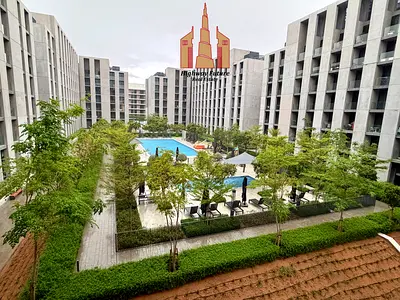 Modern luxurious Pool View 1bhk Fully Furnished + Balcony at prime location in Aljada Community