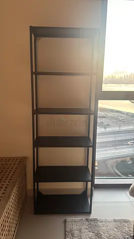 Tall black 6-cube bookcase / shelving unit - good condition