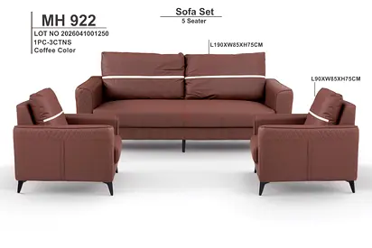 Im selling my brown 3-piece sofa set (5-seater) - coffee color