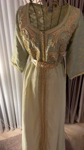 My Embroidered Light Green Kaftan (Womens Traditional Dress)