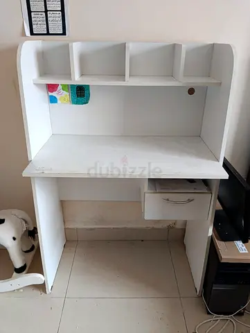 My white study / computer desk with shelves  drawer