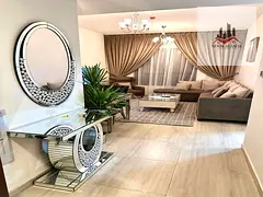 Sharjah, Al Taawun area, new building, hotel-style furnished apartment, two bedrooms, living room, k
