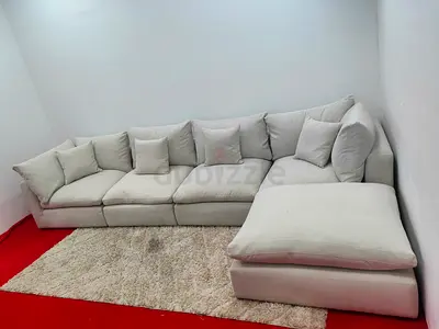 Light grey the one brand cloud modular sofa with ottoman