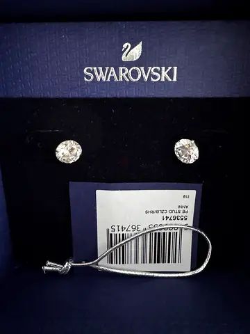 Swarovski clear crystal stud earrings – with box and tag