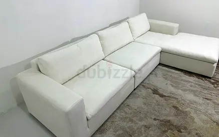 Marina Homes white color lshape sofa